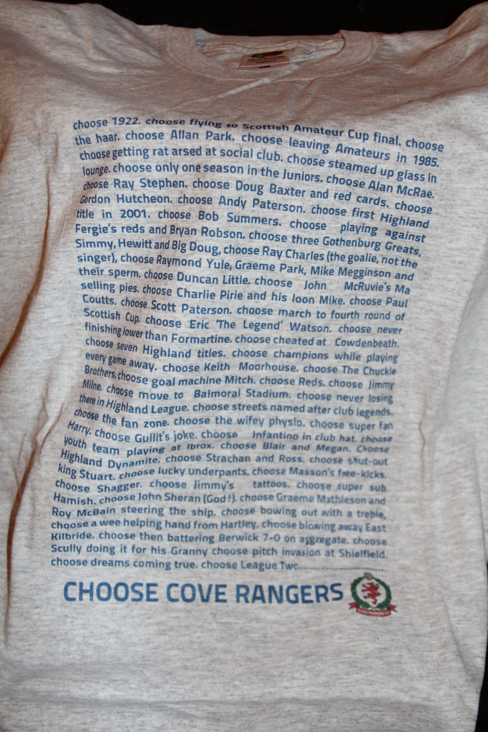 cove rangers shirt